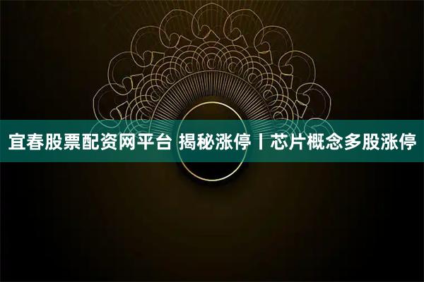 宜春股票配资网平台 揭秘涨停丨芯片概念多股涨停