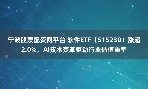 宁波股票配资网平台 软件ETF（515230）涨超2.0%，AI技术变革驱动行业估值重塑