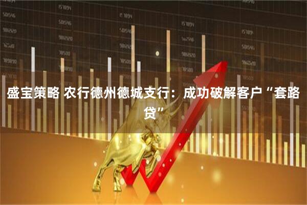 盛宝策略 农行德州德城支行：成功破解客户“套路贷”